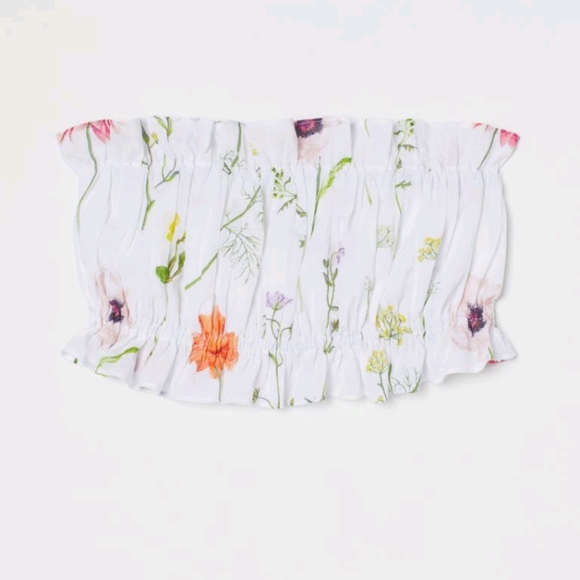 H&M Wildflower Floral Bandeau Tube Top - Picture 1 of 2